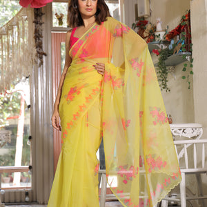 Nature's Jewel - Yellow Saree