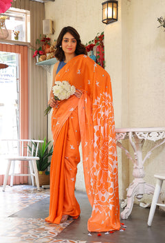 Aries Saree - Orange