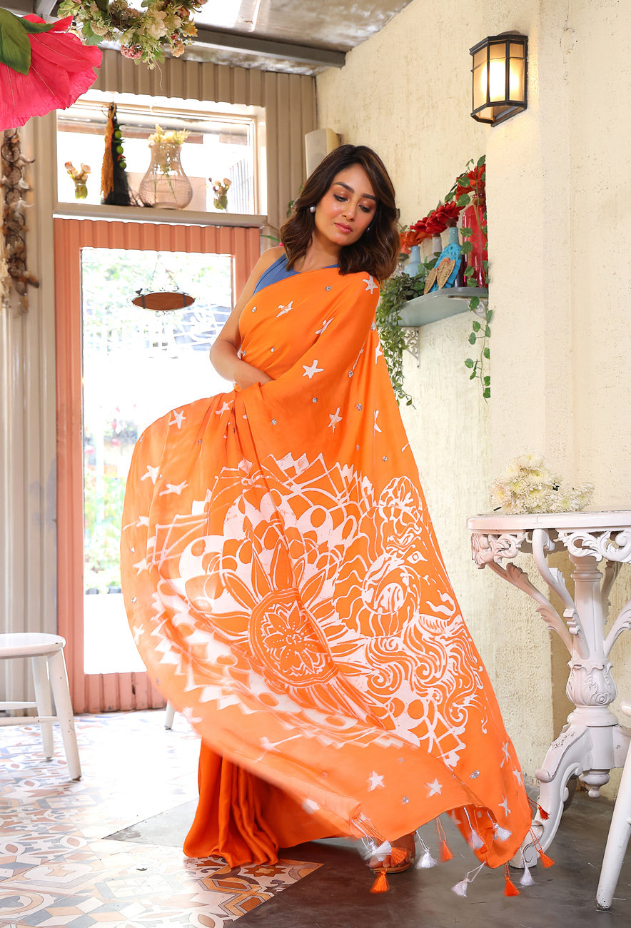 Aries Saree - Orange