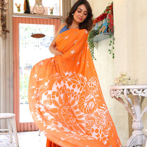 Aries Saree - Orange