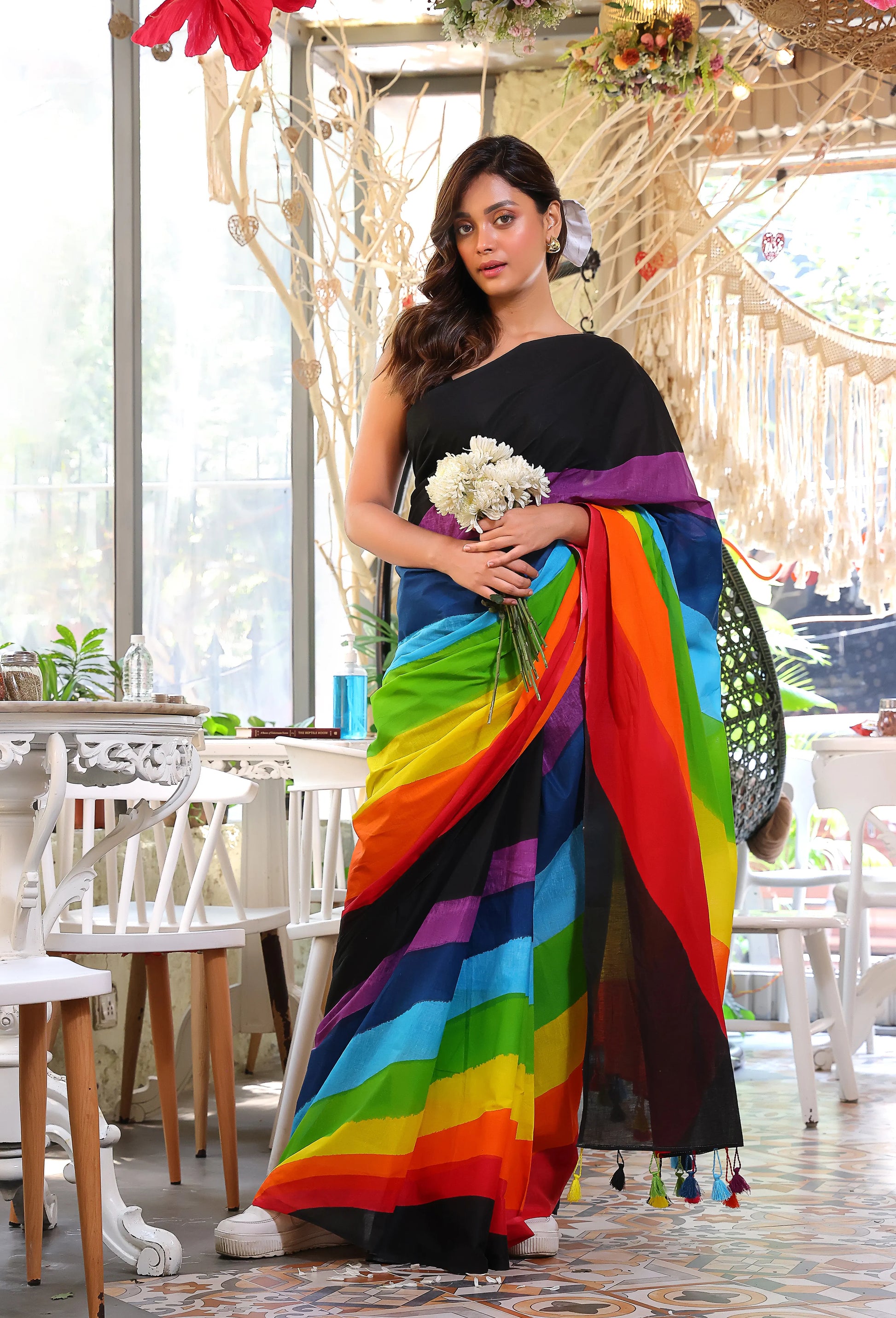 Black Rainbow Saree