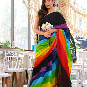 Black Rainbow Saree