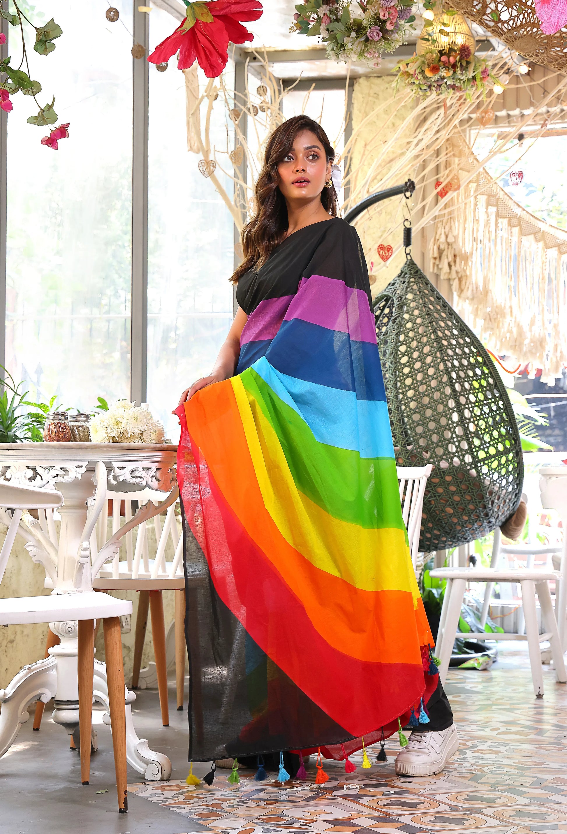 Black Rainbow Saree