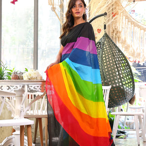 Black Rainbow Saree