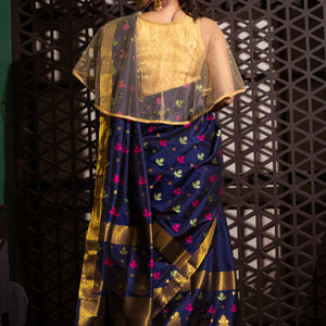 Leaf Blended Silk Mekhela