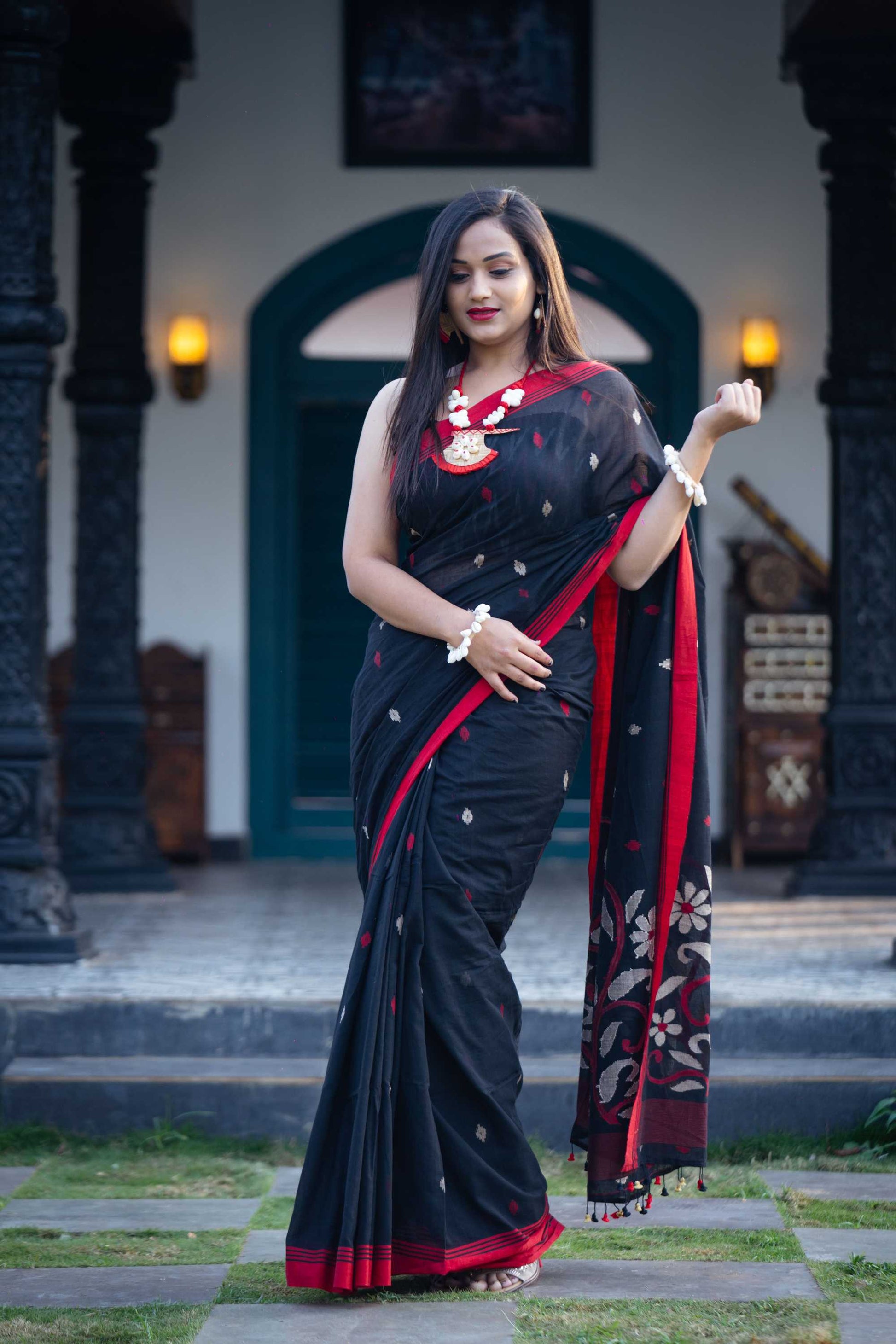 Mul Cotton Handloom Jamdani Saree