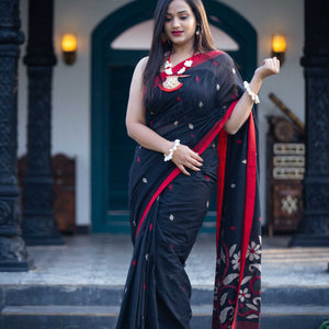 Mul Cotton Handloom Jamdani Saree