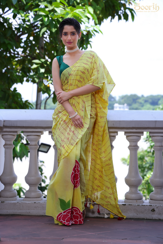 Amaira - Yellow Pink - Two way saree
