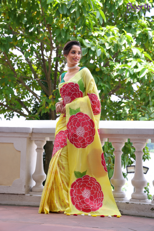 Amaira - Yellow Pink - Two way saree