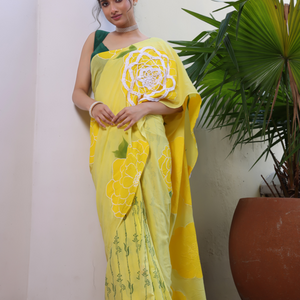 Amaira - Yellow Green - Two way saree