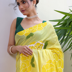 Amaira - Yellow Green - Two way saree