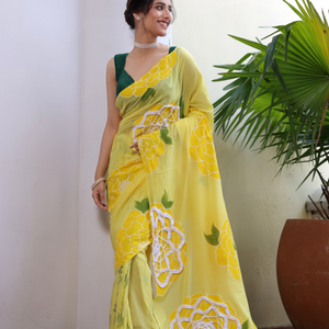 Amaira - Yellow Green - Two way saree