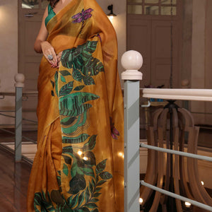 LeaFlight saree - yellow