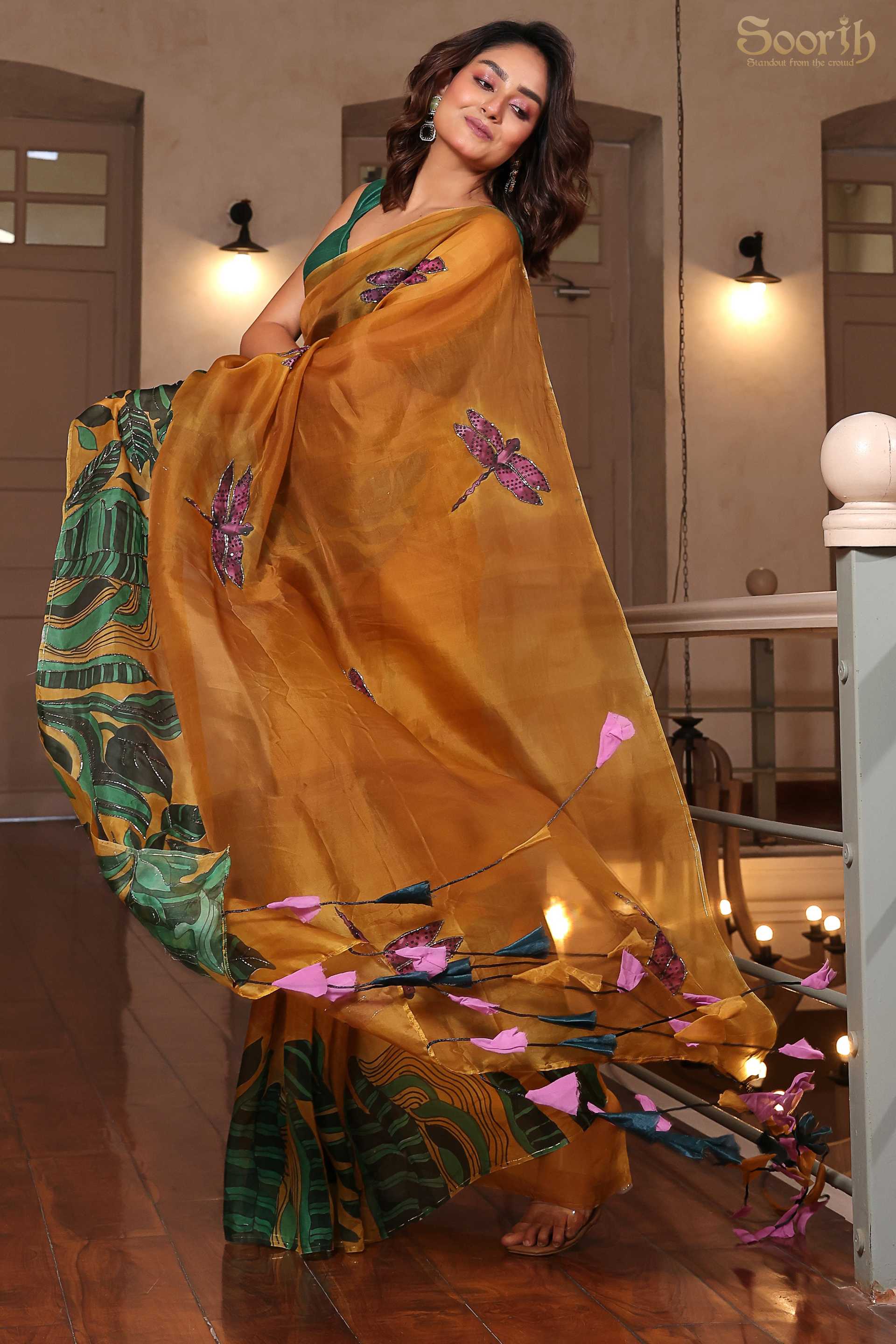 LeaFlight saree - yellow