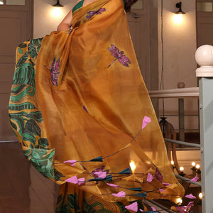 LeaFlight saree - yellow