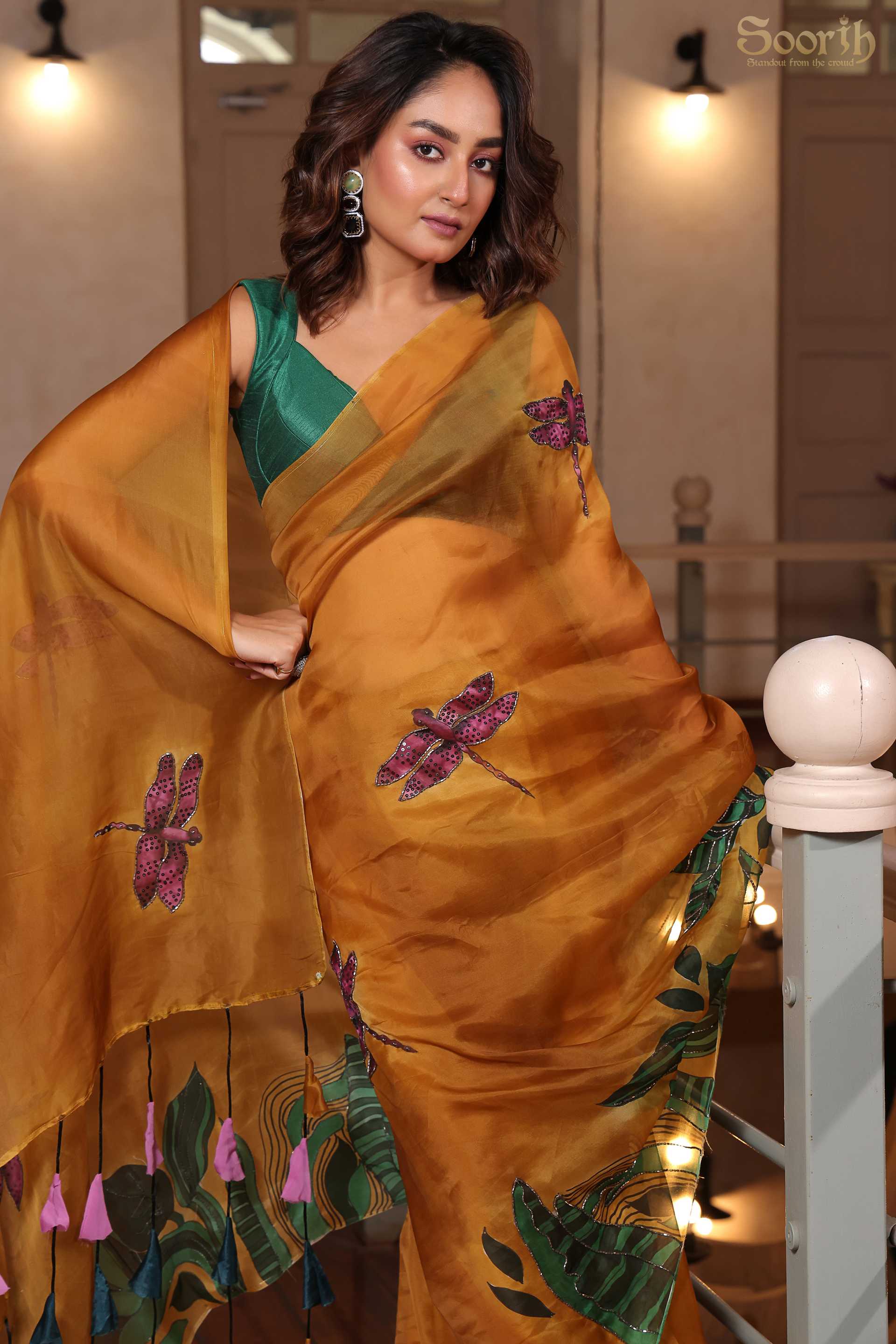 LeaFlight saree - yellow