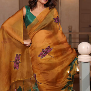 LeaFlight saree - yellow