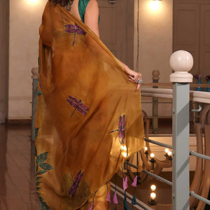 LeaFlight saree - yellow