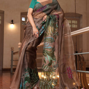 LeaFlight saree - grey