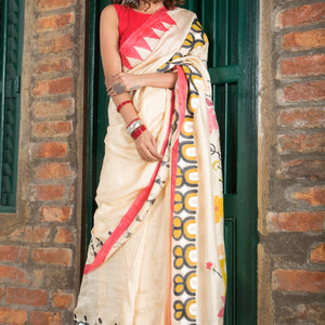 Warli Durga Paribar Utsab Silk Saree