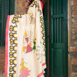 Warli Durga Paribar Utsab Silk Saree
