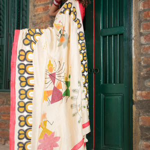 Warli Durga Paribar Utsab Silk Saree