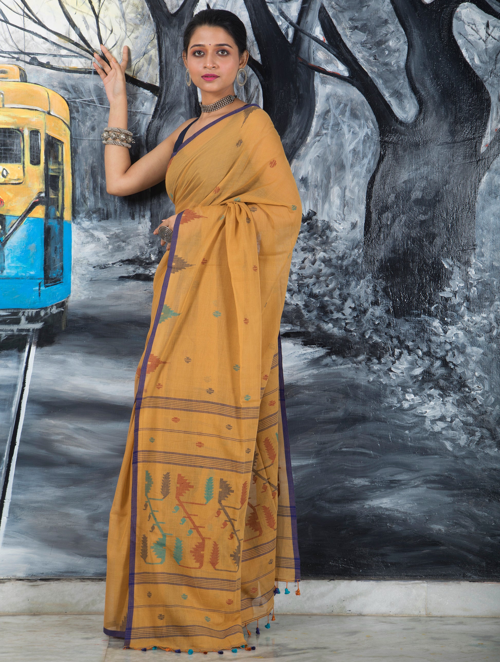 Mul Cotton Handloom Jamdani Saree