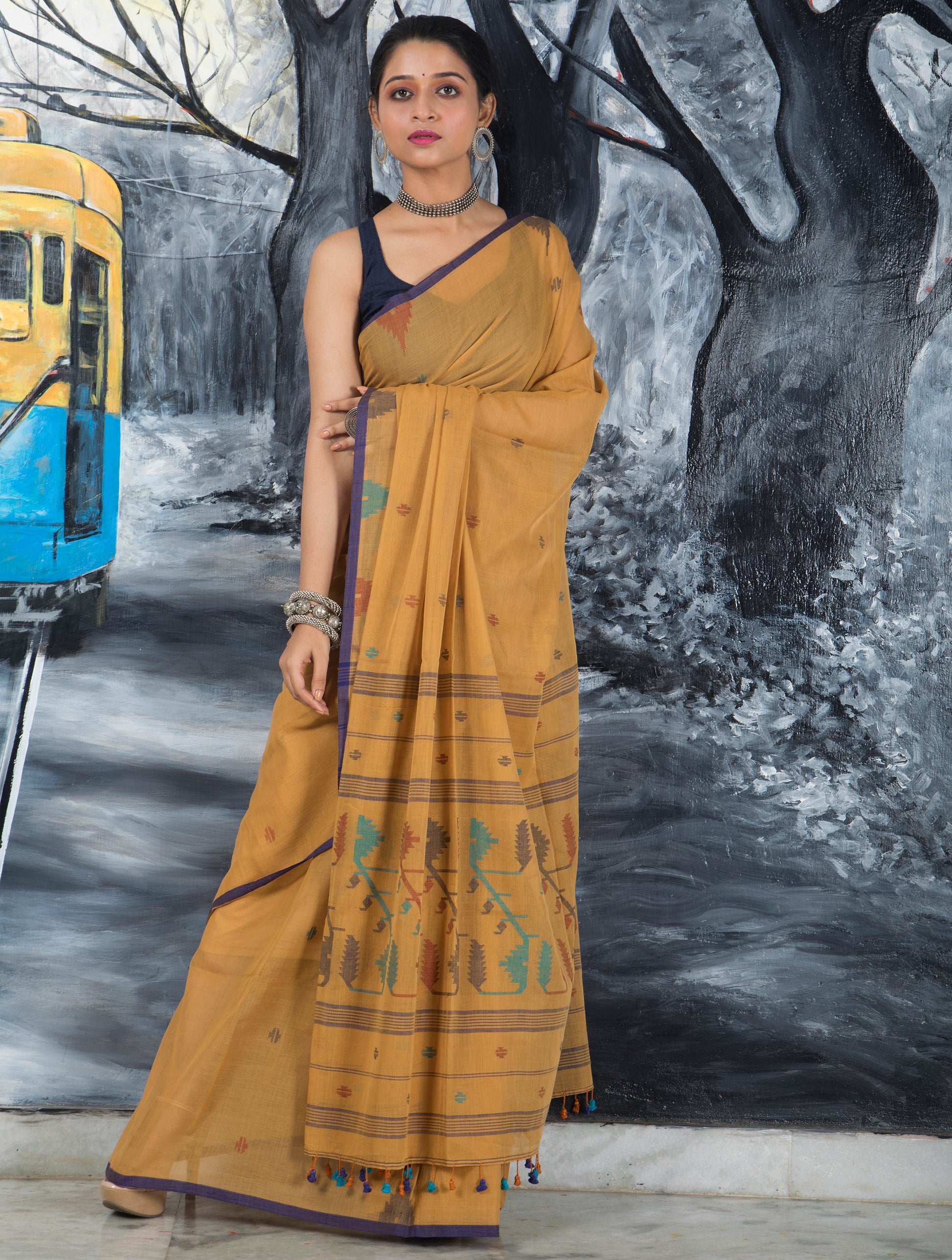 Mul Cotton Handloom Jamdani Saree