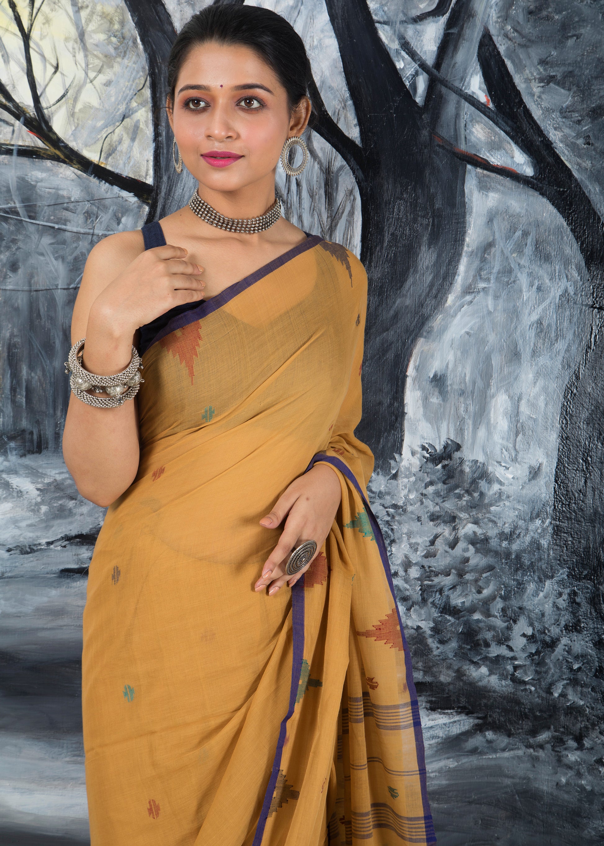 Mul Cotton Handloom Jamdani Saree