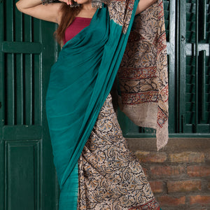 Patli Pallu Kalamkari Saree