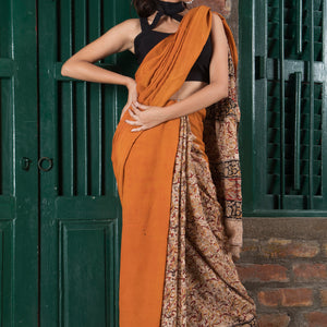 Patli Pallu Kalamkari Saree