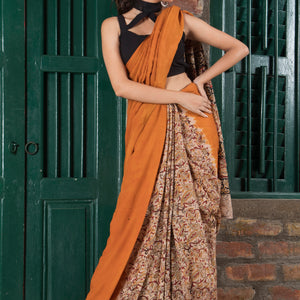 Patli Pallu Kalamkari Saree