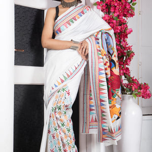 Durga Kantha Stitch Pure Silk Saree