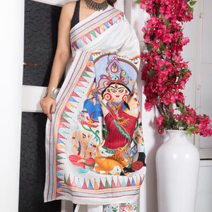 Jai Maa Pure Silk Kantha Stitch Saree