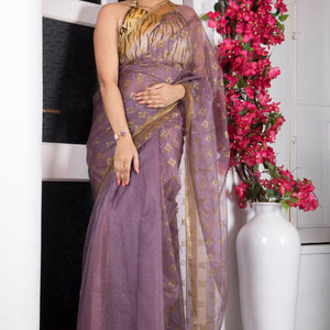 Soft Semi Organza Hand Block Print Saree