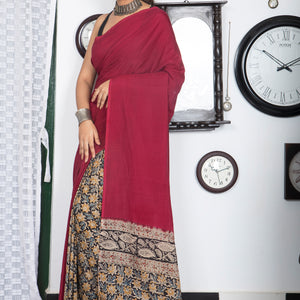 Patli Pallu Kalamkari Saree