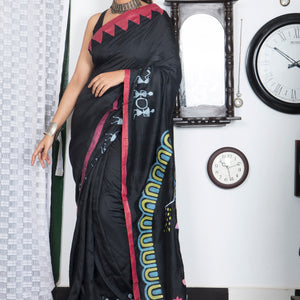 Warli Durga Paribar Utsab Silk Saree