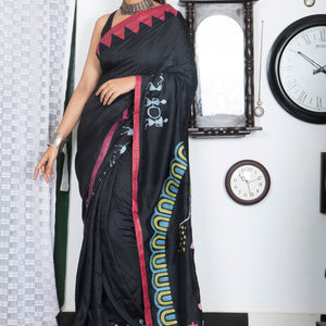 Warli Durga Paribar Utsab Silk Saree