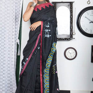 Warli Durga Paribar Utsab Silk Saree