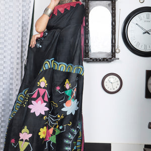 Warli Durga Paribar Utsab Silk Saree
