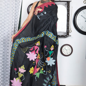 Warli Durga Paribar Utsab Silk Saree