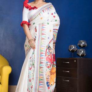 Jai Maa Pure Silk Kantha Stitch Saree