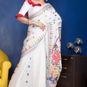 Jai Maa Pure Silk Kantha Stitch Saree