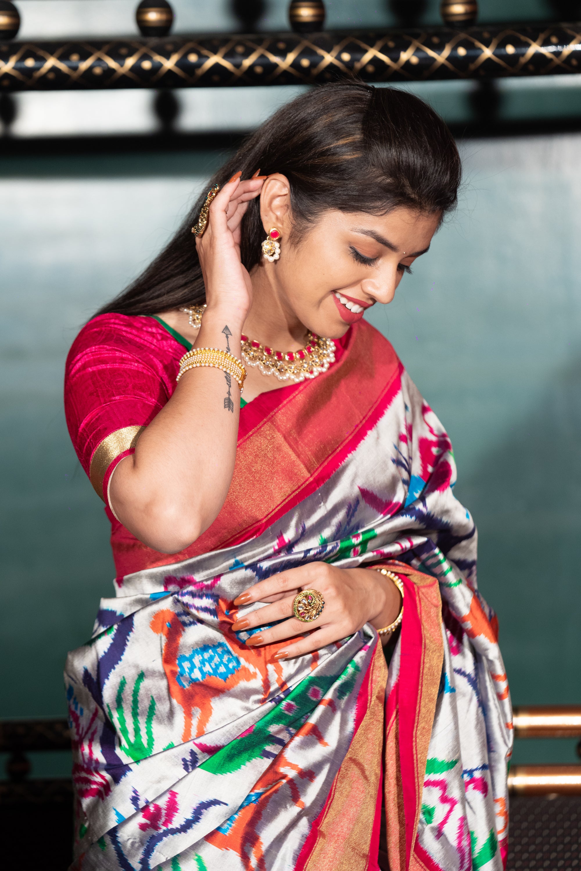 ikkat silk saree