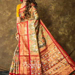 Multicolor Double Warp Patola Tissue Silk Saree