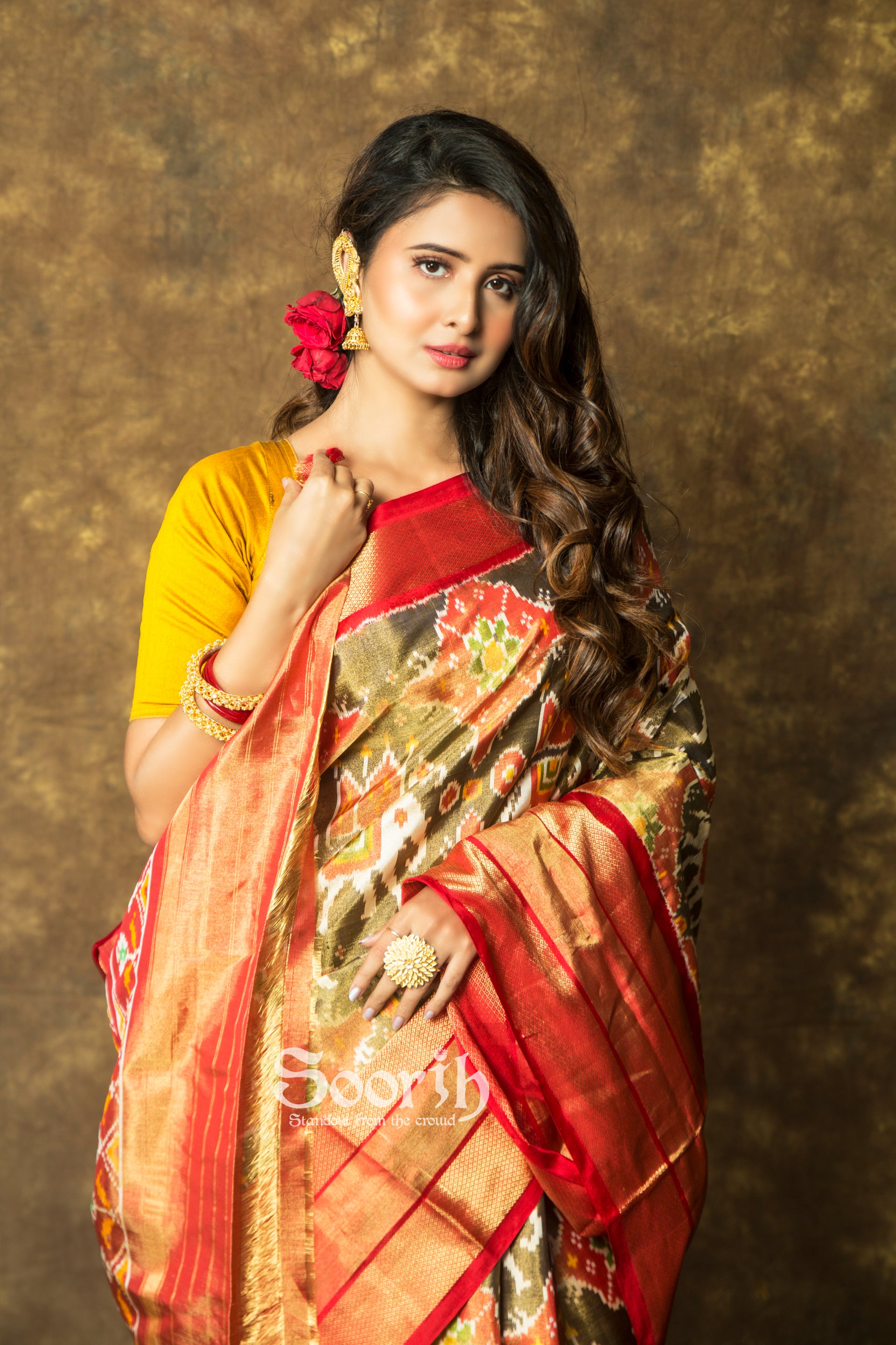 Multicolor Double Warp Patola Tissue Silk Saree