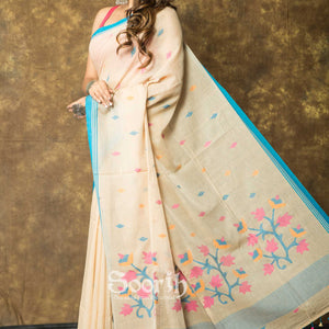 Mul Cotton Handloom Jamdani Saree