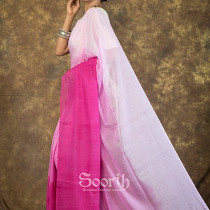 Pink Mul Cotton Ombre Saree