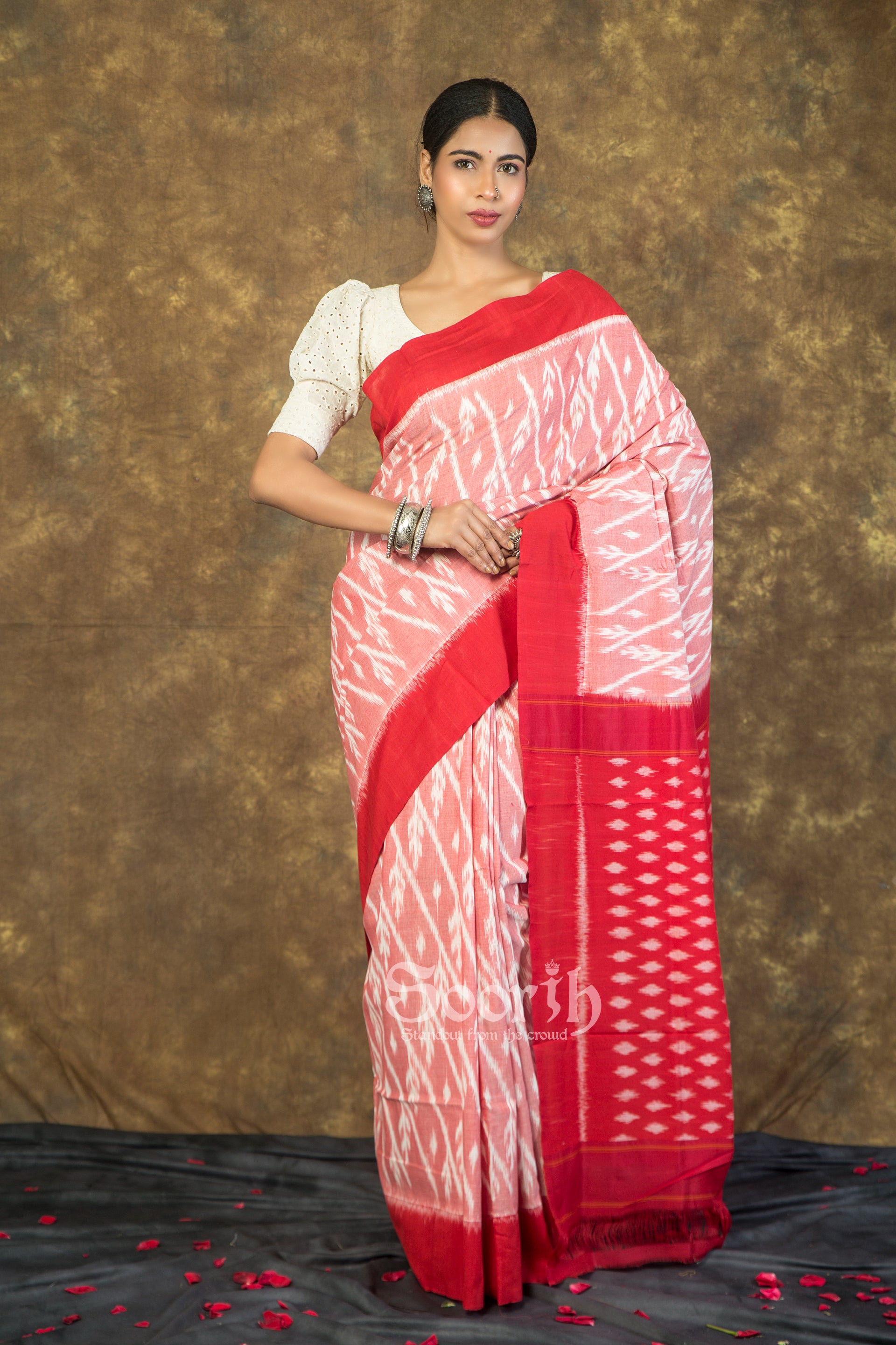 Handloom Mercerised Cotton Single Ikkat Saree