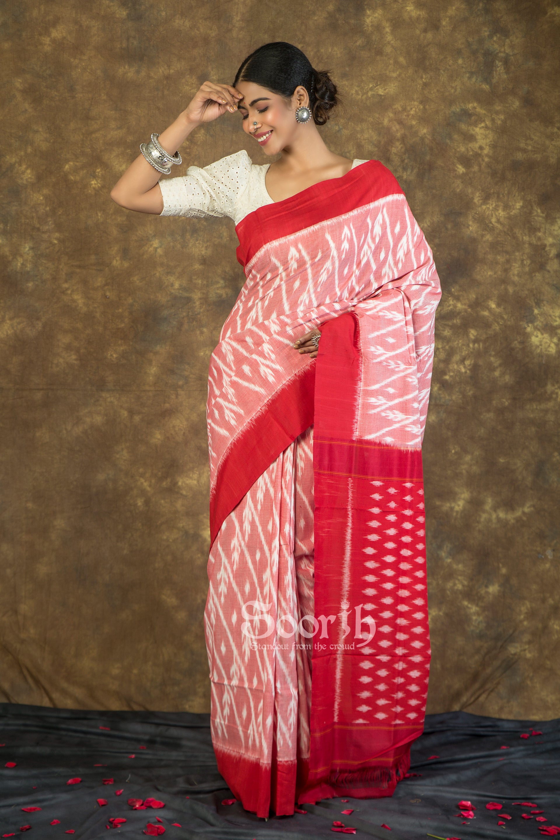 Handloom Mercerised Cotton Single Ikkat Saree